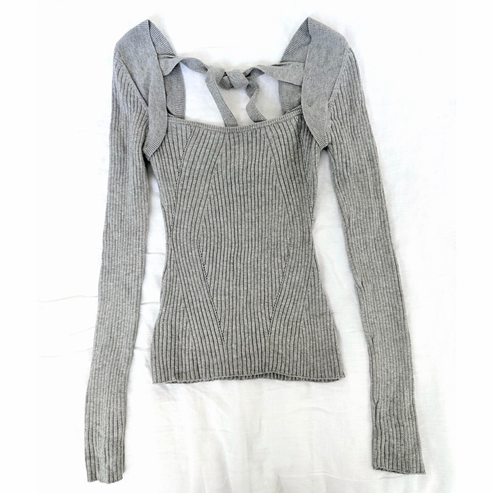 Lovers + Friends Tie Back Fitter Rib Sweater - Picture 4 of 7
